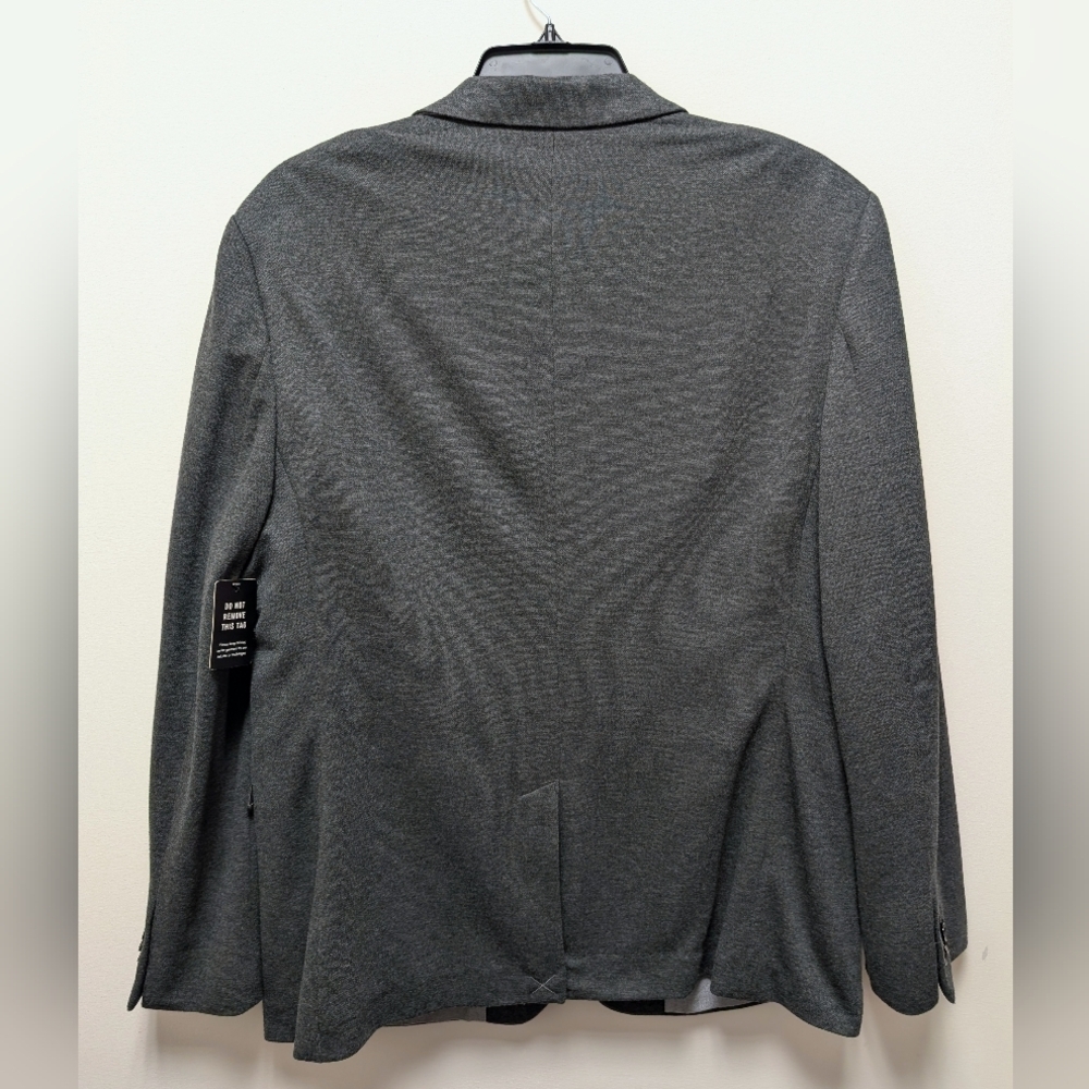 Express Men's Gray Blazer 44R Slim Fit 2 Button Notch Neck Career Office NWT - Picture 10 of 16